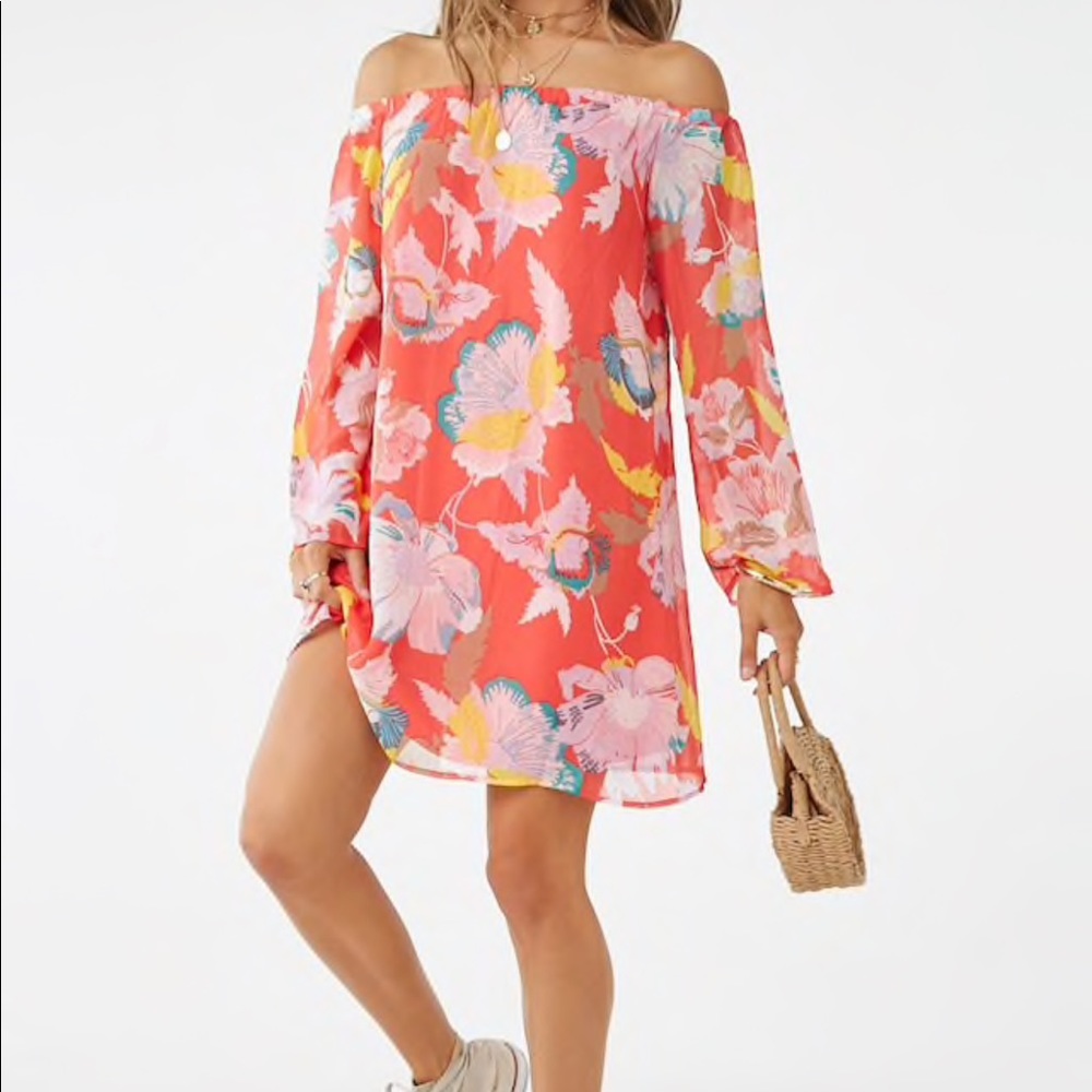 Forever 21 Off the Shoulder floral Dress